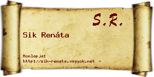 Sik Renáta névjegykártya